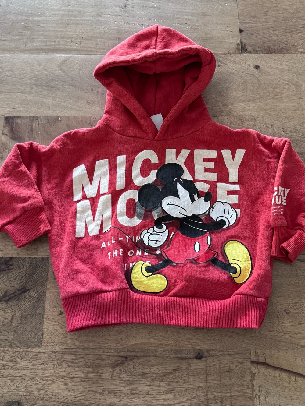 Zara Red Disney Mickey Mouse Hoodie Sweatshirt graphic size 9-12 months